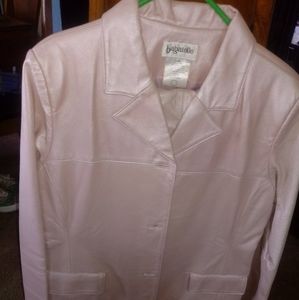 Mother of pearl leather suit.